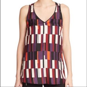 Rag & Bone Bus Seat Silk Geometric Tank Blouse XS